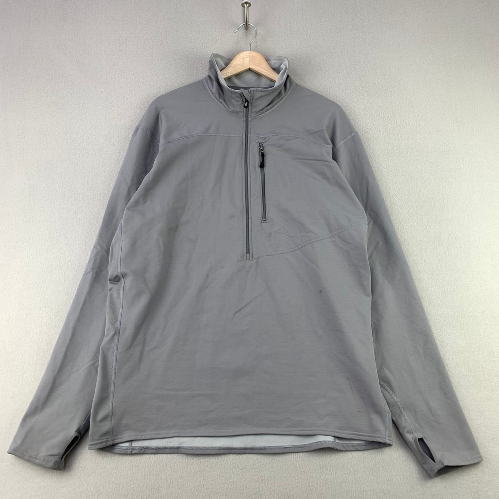 Patagonia 1/2 Zip Flash Pullover Fleece Mens XL Grey Long Sleeve USA Lightweight